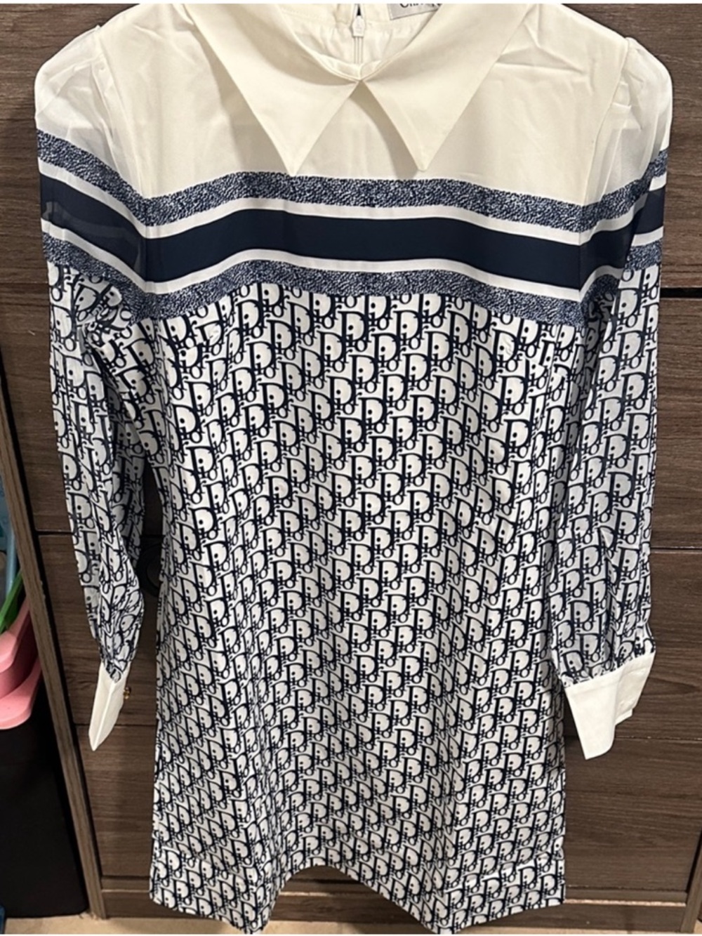 Navy & White Shift Dress size small